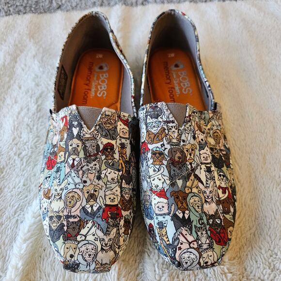 BOBS By Skechers Women's Dog Plush Wag‎ Party Slip On Sneakers Size 7 Multicolor - Picture 1 of 4